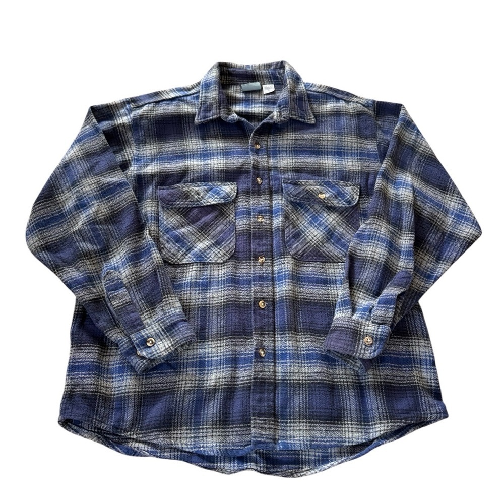 Vintage Ozark Wilderness Long Sleeve Flannel Shirt 100% Cotton Men Size XL
